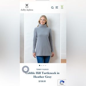 Dudley Stephens Cobble Hill Turtleneck Heather Gray Terry Fleece Size Small